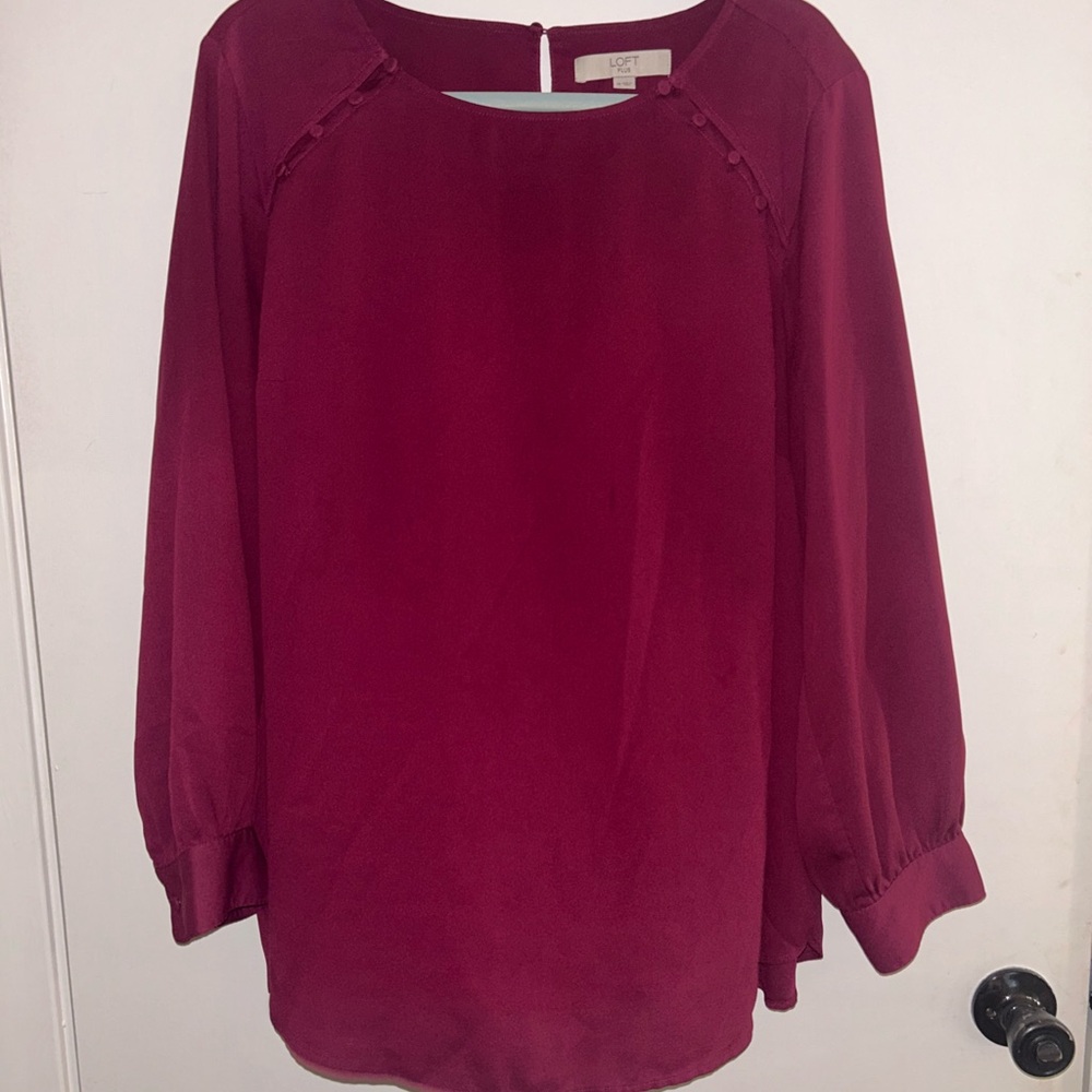 Loft Women's Maroon/Burgundy/Wine Blouse